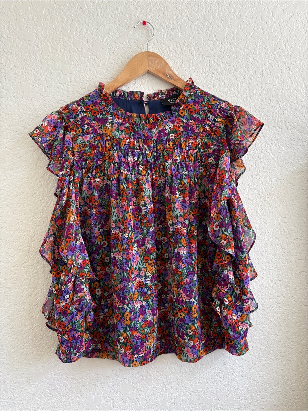 VICI Floral Multicolor Blouse Top Shirt Size S